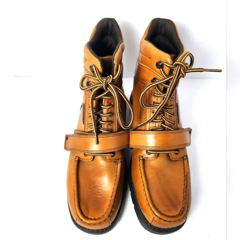 Rockport XCS Leather Hightop Boots Camel Size 9.5